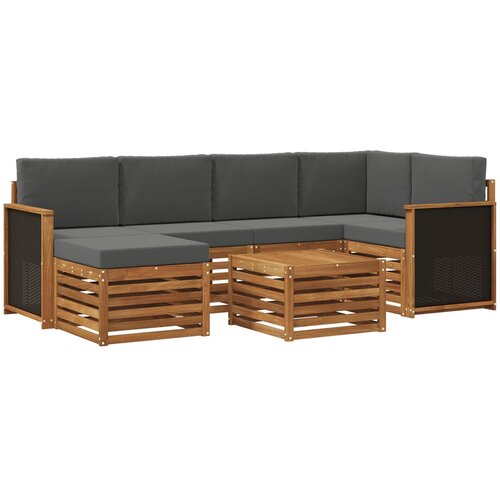  Set vanjskih sofa 6 kom. Prirodna i antracit Slike