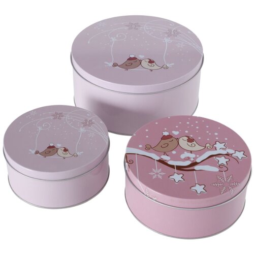  Dekorativne kutije roze sa ptičicama set 3-1 Cene