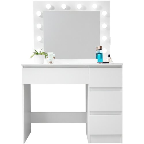 Aga toaletna mizica z ogledalom, razsvetljavo in el.predal Matte White, (21333500) Slike
