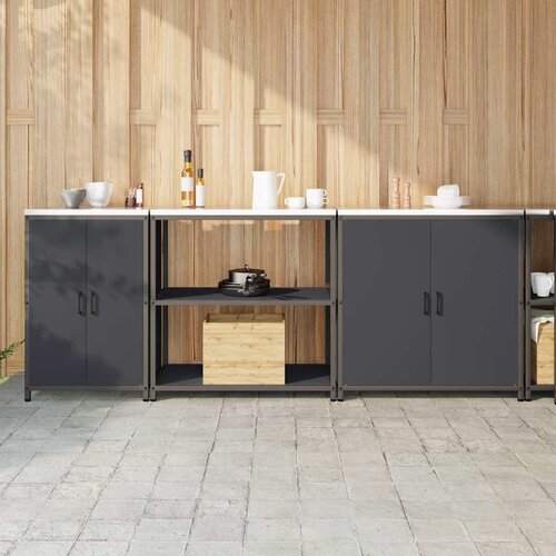 VidaXL Set za kuhinjsku pohranu 3 pcs Antracit 210 x 50 x 92 cm Slike