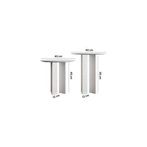 Hanah home Leo set klub stolova, 2 dijela, bijela Slike