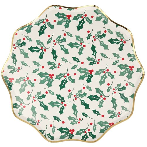 Meri Meri Papirnati krožniki za enkratno uporabo v kompletu 8 ks Holly Pattern – Cene