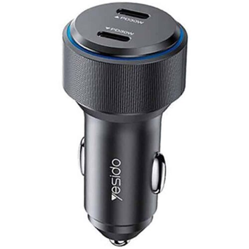 Yesido Auto punjač (Y48) - 2x Type-C brzo punjenje 60 W - crni Slike