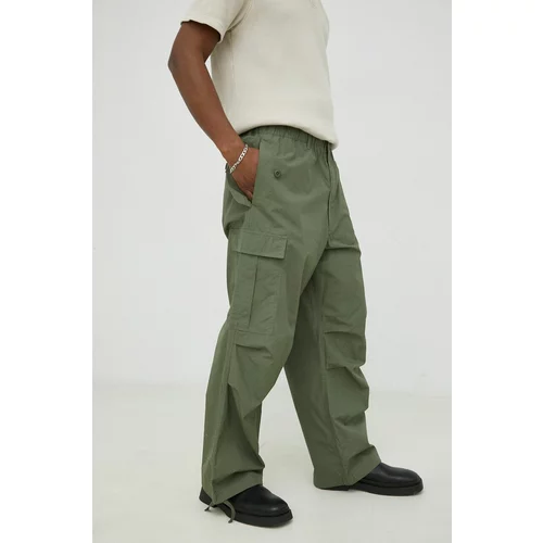 Samsoe Samsoe Pamučne hlače boja: zelena, ravni kroj