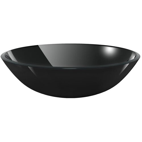  Umivaonik Kaljeno Staklo 42 cm Crni Slike