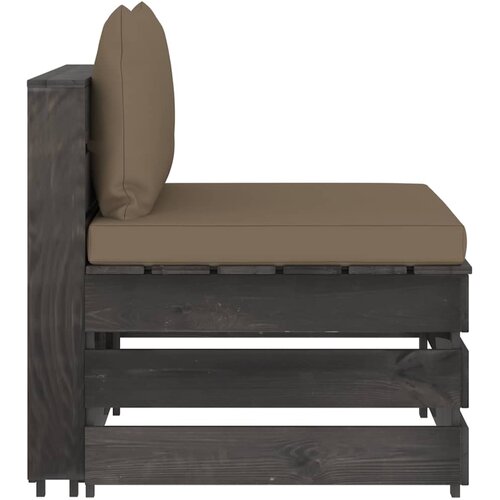  Modularna srednja sofa s jastucima od sivo impregniranog drva Tupe Slike