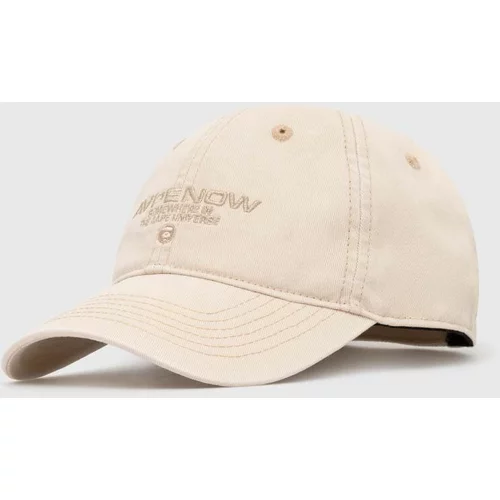 AAPE Pamučna kapa sa šiltom Cotton Washed boja: bež, s aplikacijom, ACP4940