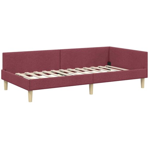  Kutni krevetni okvir s madracem 2 kom. Vinska crvena 90 x 190 cm Slike