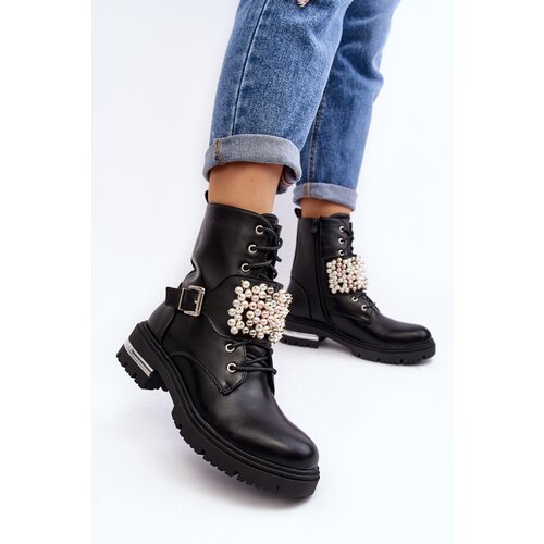 Boto Lined Women's Work Boots Decorated Black Venizi Cene