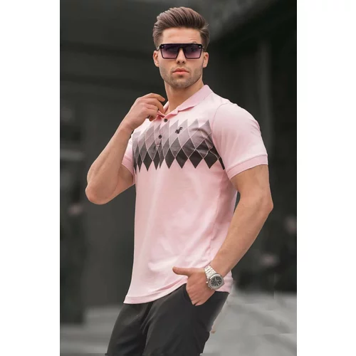 Madmext Powder Patterned Polo Neck Men's T-Shirt 6106