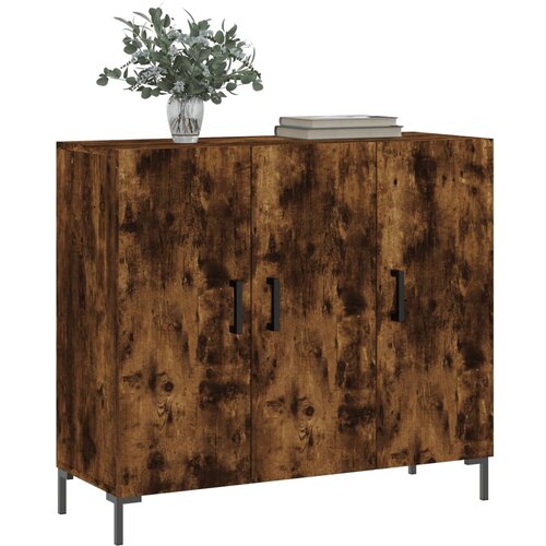  Komoda boja dimljenog hrasta 90 x 34 x 80 cm konstruirano drvo Slike