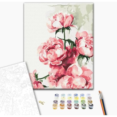  Slika za samostalno slikanje - Watercolour with peonies 40x50 Cene