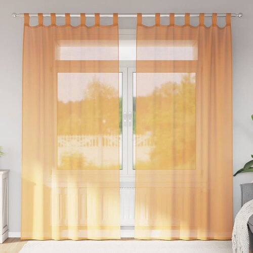 Voile zavjese s petljama 2 kom narančaste 140x245 cm Cene