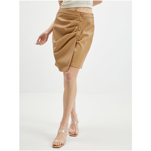 Orsay Light brown women&amp;#039;s leatherette skirt - Ladies Slike