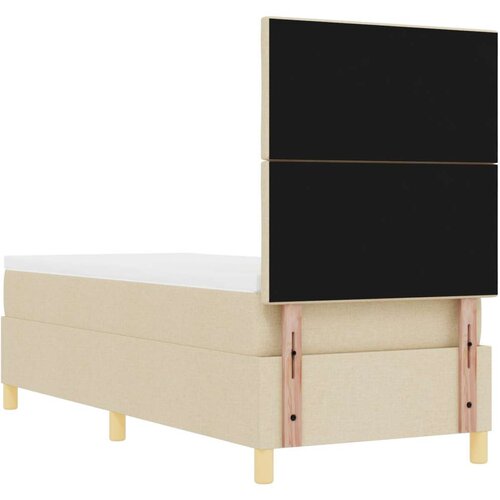  Krevet s podnicom i madracem krem 80x200 cm tkanina Slike