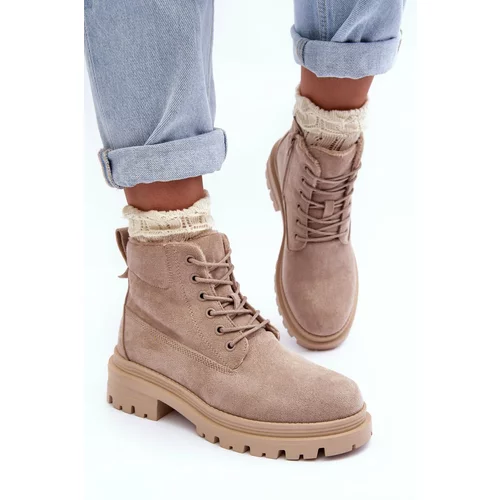 Kesi Suede Trappers Insulated Ankle Boots Beige Alden