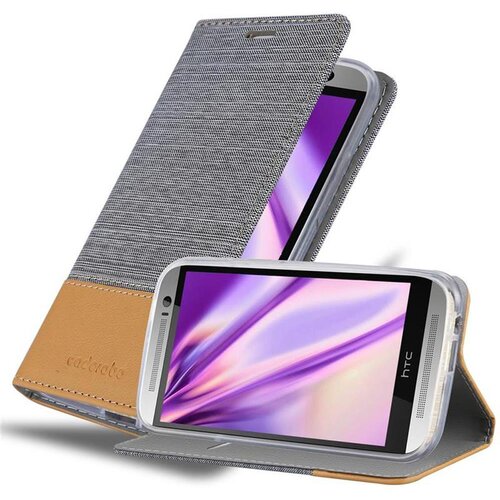 Cadorabo Ohi&scaron;je, združljiv s HTC v svetlo sivo rjavi barvi - za&scaron;čitni pokrov z magnetnim zapiranjem, stoječo funkcijo in režo za kartico, (20567253) Cene