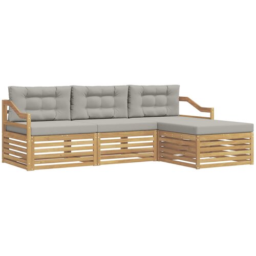 vidaXL Zunanja garnitura za sedenje 4 pcs Bela in svetlo siva, (5000280074) Cene