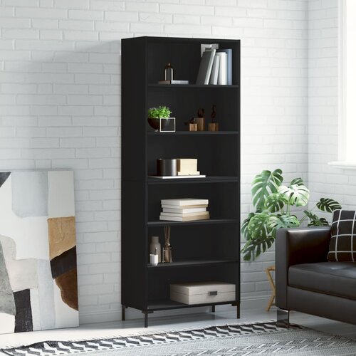 VidaXL Visoka komoda crna 69 5 x 32 5 x 180 cm od konstruiranog drva Slike
