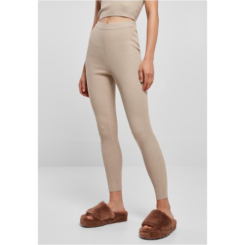 Urban Classics Women&amp;#039;s leggings with ribbed knit lighttaupe Slike