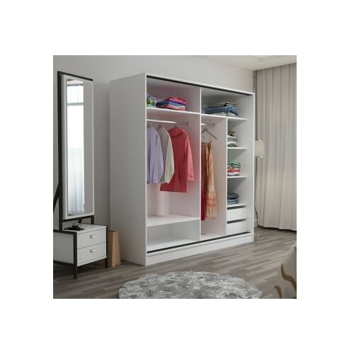 Hanah home Ormar Kale 180x210x52cm Bijelo-Antracit Cene