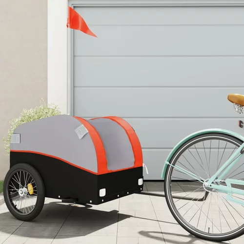  Teretna prikolica za bicikl crno-narančasta 45 kg željezna