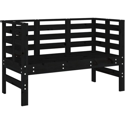  Vrtna klupa crna 111,5 x 53 x 71 cm od masivne borovine Slike