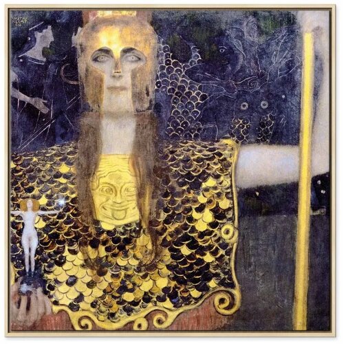  Slika - Gustav Klimt &amp;ndash; Pallas Athene 60x60 U prirodnom drvenom okviru Slike