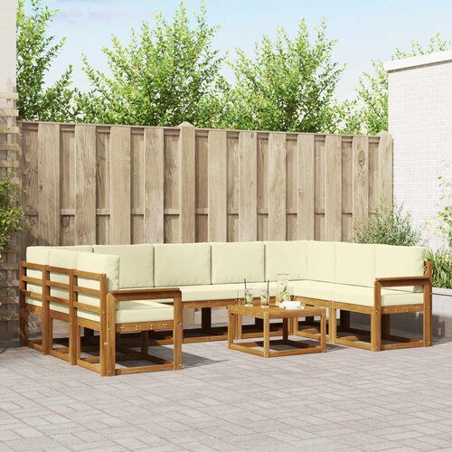  Set vanjskih sofa s jastukom 10 pcs Prirodna i krem Cene