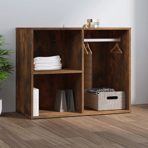 vidaXL Garderobna omarica dimljen hrast 80x40x65 cm inženirski les Cene