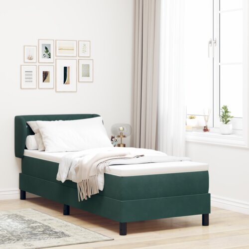 Box Spring Krevet s Madracem Tamno Zelena 80x200 cm Baršun Cijene