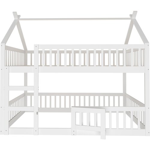 Lumor Dvoposteljna postelja 140x200cm - En Bois Massif- Avec Escalier - Bela, (22156760) Cene