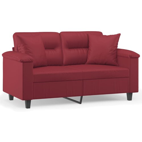 Maison Chic kavč - Sofa - Kanape dvosed z okrasnimi blazinami vinsko rdeč 120 cm um. usnje, (21727618) Cene