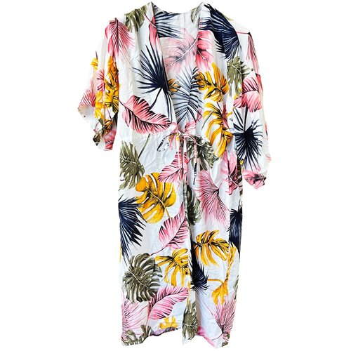  Kaftan z listnim potiskom, roza Slike