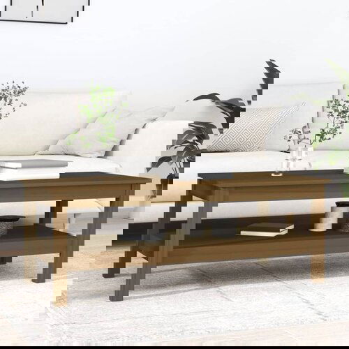 VidaXL stolić za kavu boja meda 110x50x40 cm od masivne borovine Slike