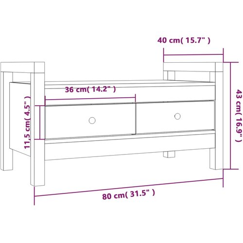  Klupa za hodnik 80x40x43 cm od masivne borovine Slike