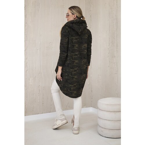 Kesi Camo Khaki + Green Long Back Sweatshirt Cene