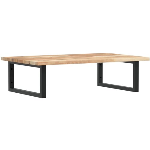  Zidna polica za umivaonik od čelika i masivnog bagremovog drva Smeđa 60 x 50 x 2 cm Slike