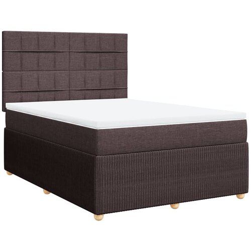 Maison Chic Box spring postelja - Vzmetna postelja z vzmetnico temno rjava 140x200 cm blago SL11549, (21904703) Cene