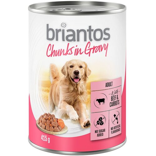 briantos Ekonomično pakiranje Chunks in Gravy 24 x 415 g - Govedina i mrkva Cijene