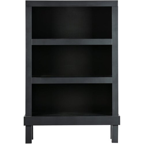 Basiclabel Črn regal iz masivnega bora 107x160 cm Bonk – Cene