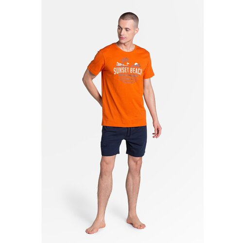 Henderson led pajamas 38867-22X orange-navy blue Cene