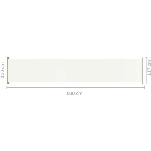 VidaXL Uvlačiva bočna tenda za terasu 117 x 600 cm krem Slike