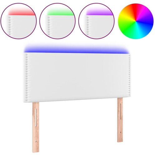 Maison Chic led posteljno vzglavje - vzglavna omarica - nočna omarica belo 80x5x78/88 cm umetno usnje, (21711554) Slike