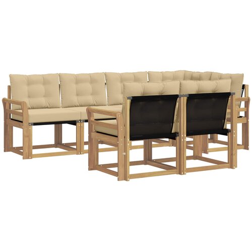 vidaXL Zunanja garnitura za sedenje z blazino 7 pcs Bela in bež, (5000271013) Cene