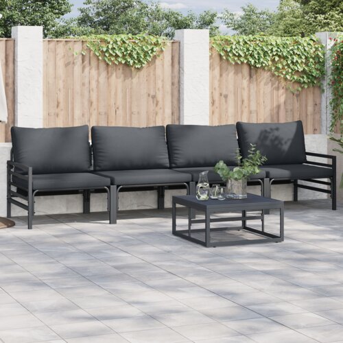 vidaXL Vrtna sedežna garnitura 4 pcs antracit siva Jeklo Cene