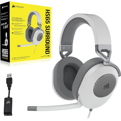 Corsair Gaming slu&scaron;alice HS65 Surround Headset, Bele Cene