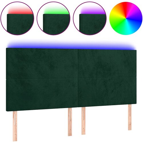  LED uzglavlje tamnozeleno 160x5x118/128 cm bar&amp;scaron;unasto Slike