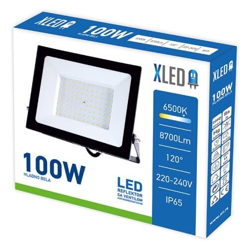 Xled 155429 100W LED reflektor sa ventilom ,6500K,8700Lm,IP65,AC220-240V,crni M.No.12002427-b Slike