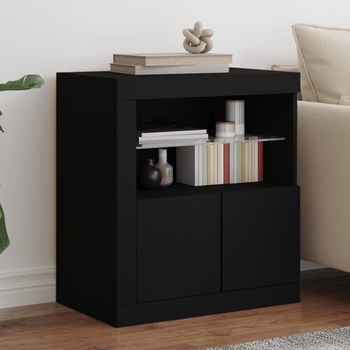 The Living Store Komoda z LED lučkami črna 60,5x37x67 cm - Komoda, (21457046) Slike